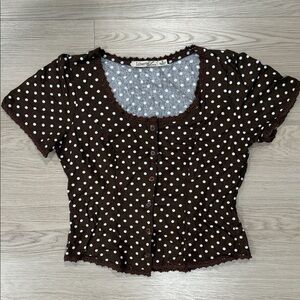 Liberty Love Vintage Inspired Polka Dot Button Up